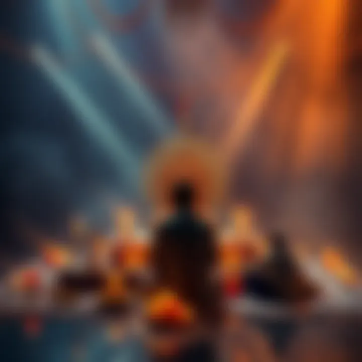 A person setting up the Sadhguru Sannidhi Yantra with candles and offerings