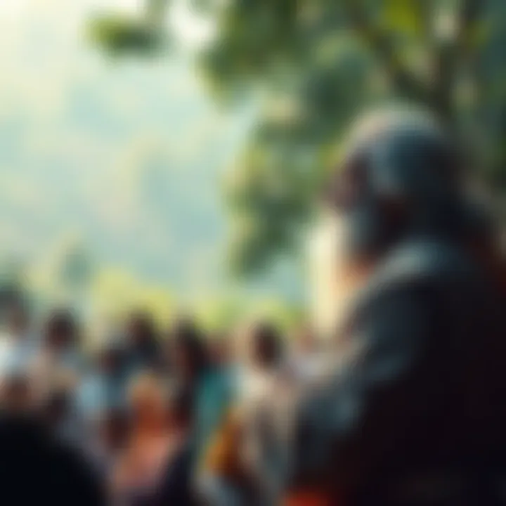 Sadhguru addressing an audience with a backdrop of nature, emphasizing the importance of consciousness in our lives
