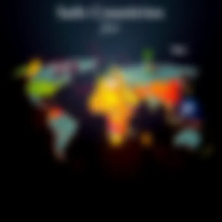 A world map highlighting the safest countries for living in 2026 with symbols of peace and safety