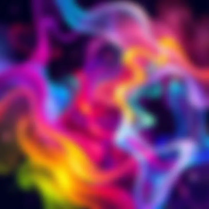 A colorful abstract representation of Sag vibes, blending bright colors and soft shapes to evoke emotion and thought.