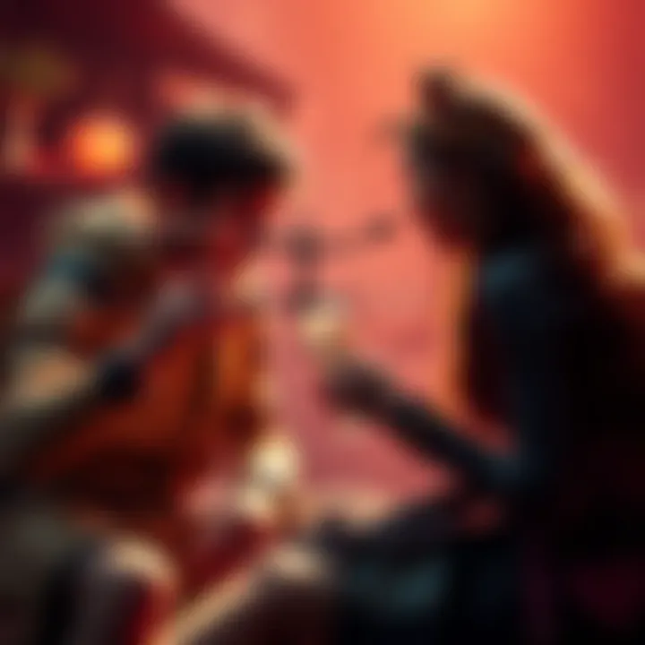 A friendly gathering between Sagittarius and Aries signs, showcasing their vibrant interactions and supportive nature.