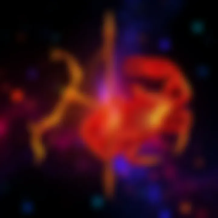 Zodiac symbols for Sagittarius and Cancer displayed together, symbolizing their relationship dynamics.