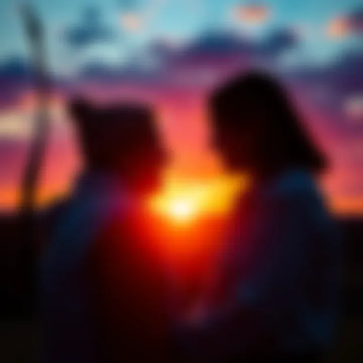 A couple enjoying a sunset, representing the love connection between a Sagittarius sun and Cancer moon.