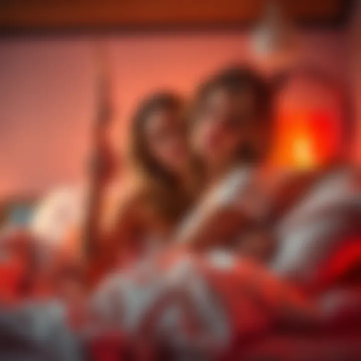 A Sagittarius female enjoying an intimate moment, exuding confidence and passion, with warm colors and soft lighting to set the mood.