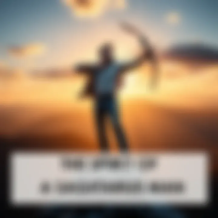 The Spirit of Adventure: A Sagittarius Man A Sagittarius male embodying freedom and charisma, standing on a mountain peak with a vast landscape behind him, symbolizing exploration and social connections.