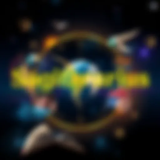 A graphic showing a Sagittarius symbol surrounded by images representing adventure, optimism, and philosophy, like a globe, a smiling face, and a book.
