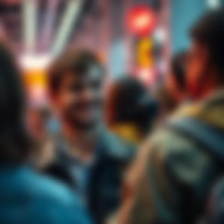 A Sagittarius partner showing a sarcastic smile in a public setting while being supportive to a friend in a private moment.