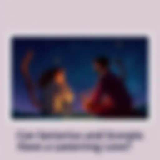 A Sagittarius person and a Scorpio person sitting together, sharing a thoughtful conversation, surrounded by a starry night sky.