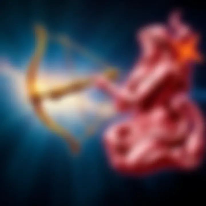 An artistic representation of Sagittarius and Scorpio zodiac signs with stars and cosmic elements in the background.