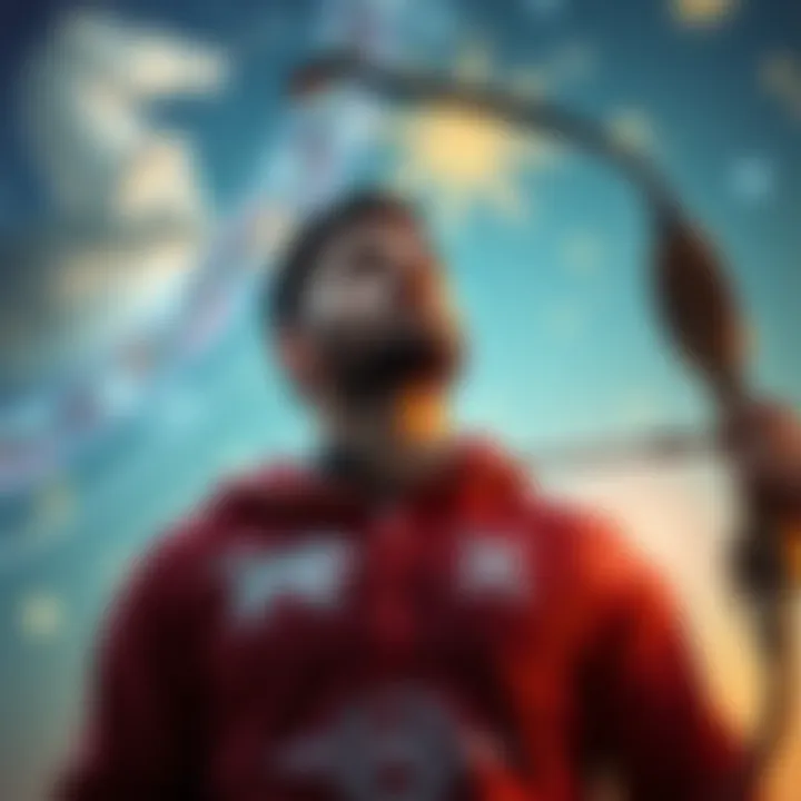 A thoughtful Sagittarius man gazing into the distance, contemplating his feelings while surrounded by astrological symbols and starry skies.