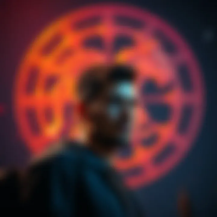 Sagittarius Symbol A person looking contemplative with Sagittarius symbol in the background, representing the challenges faced by this zodiac sign.