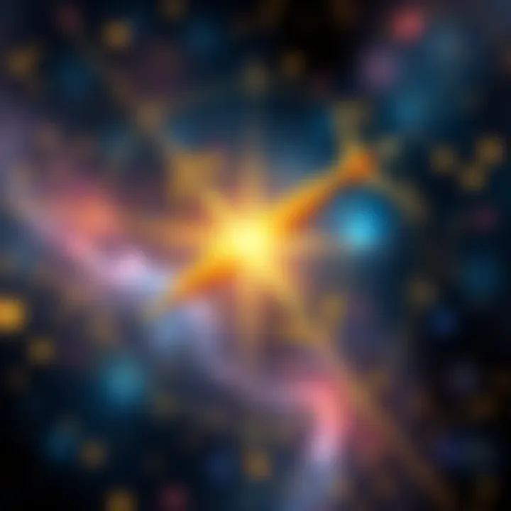 Sagittarius Symbol and Stars A vibrant representation of the Sagittarius zodiac symbol surrounded by stars, showcasing its mutable nature and emotional depth.