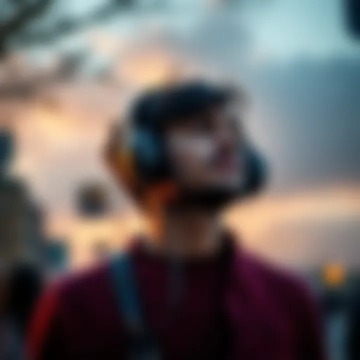 A person with headphones enjoying music outdoors, reflecting the adventurous spirit of Sagittarius.