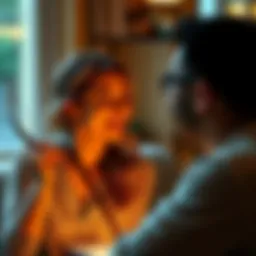 A Sagittarius woman chatting with her partner, showing mixed emotions and expressions that reflect challenges in their relationship.