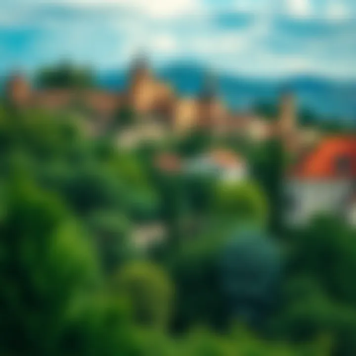 Sam and Colby's Adventure Locations A scenic view of a popular location visited by influencers Sam and Colby, featuring lush greenery and historical structures.