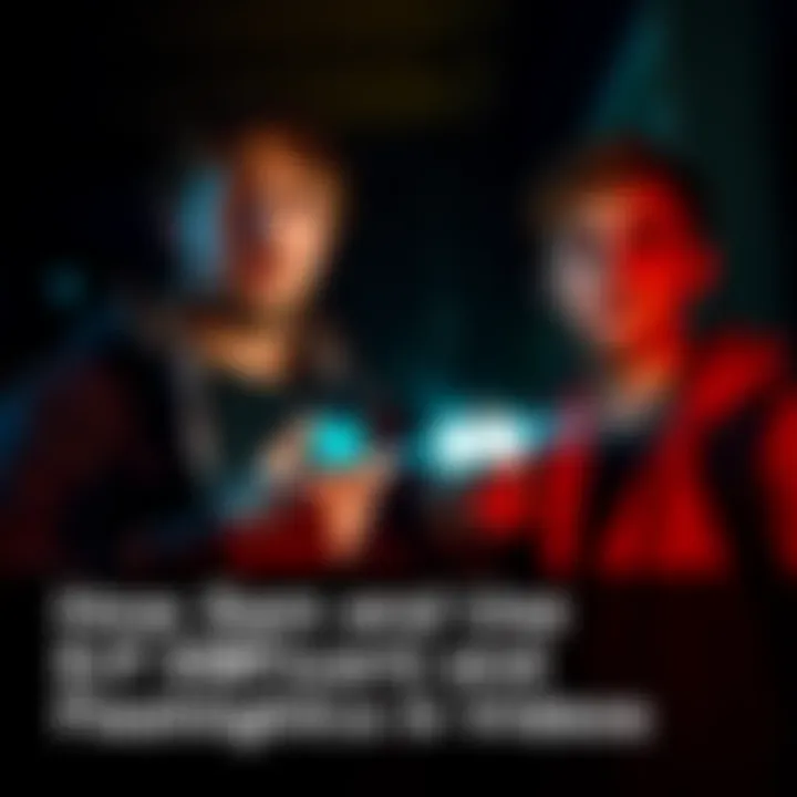 Sam and Colby hold an EMF detector and flashlight in a dark setting during a paranormal investigation