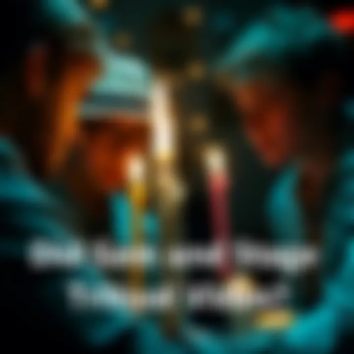 Sam and Colby performing a ritual with candles, showing a close-up of a candle wick that appears unusual, suggesting staging.