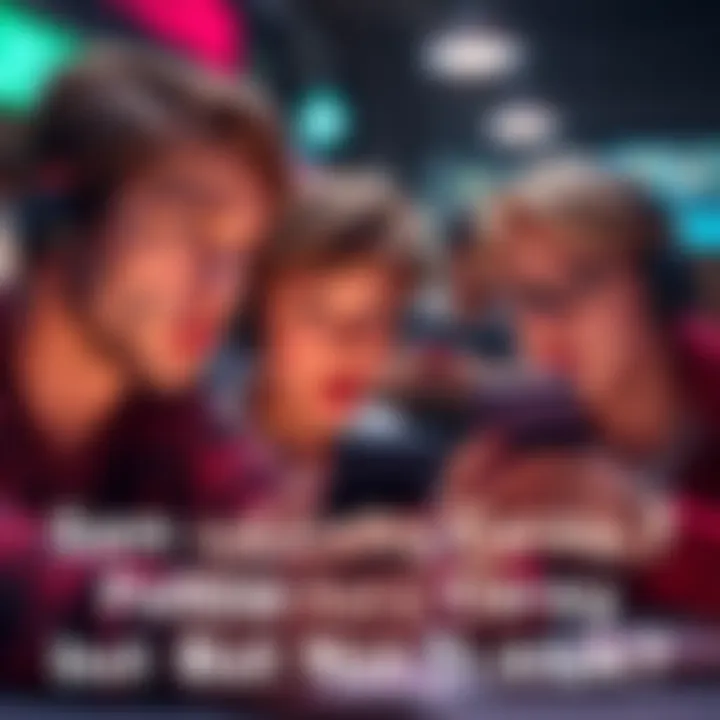 Sam and Colby looking at their phones with surprised expressions, discussing Corey's TikTok account while ignoring Elton's profile in the background.