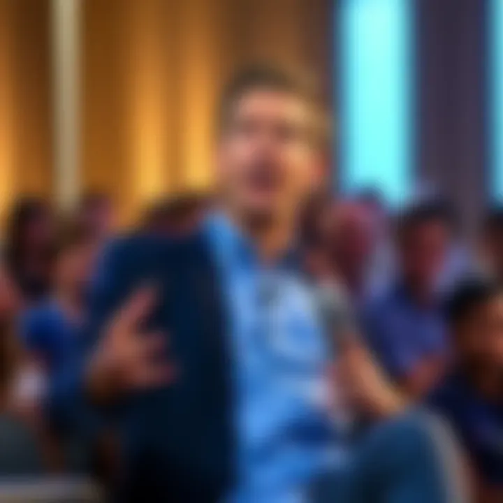 Sam Harris speaking on the illusion of self and consciousness at an event