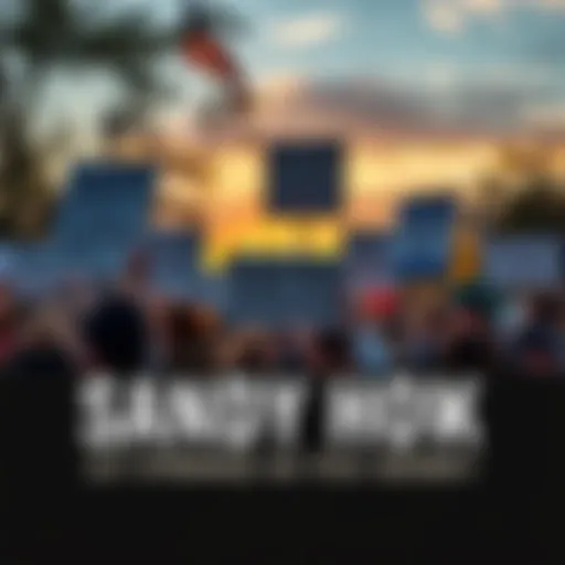 A crowd of people holding signs questioning the Sandy Hook incident with a background of a memorial site.