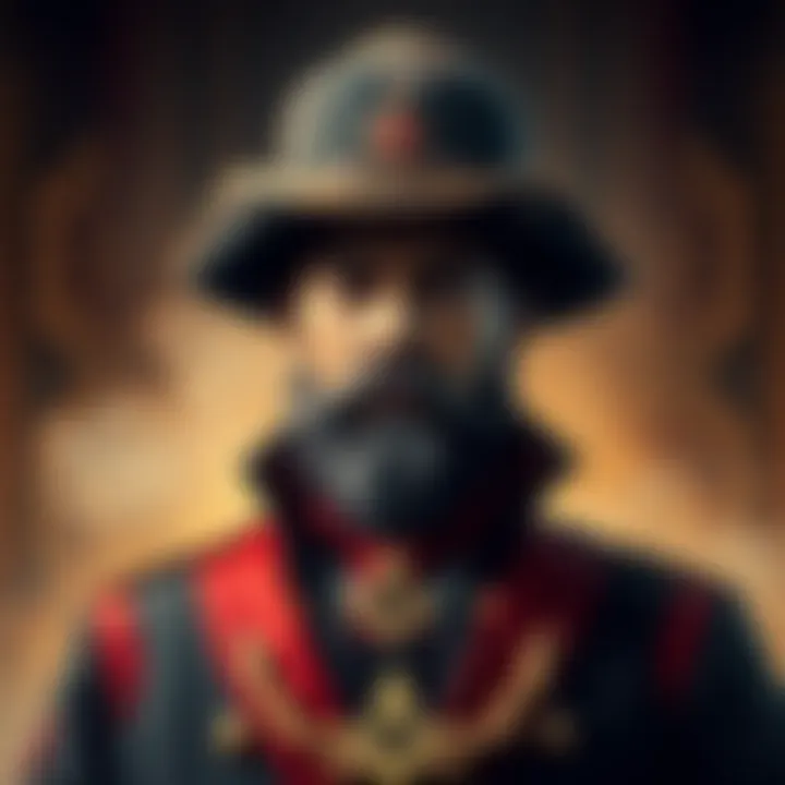 Santa Anna and Freemasonry A portrait of General Santa Anna with Masonic symbols in the background, illustrating his connections to Freemasonry in early politics.