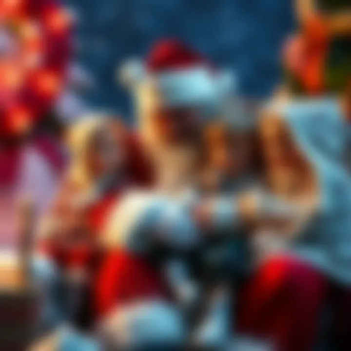 Santa Claus sitting with children on his lap, discussing the truth about his existence