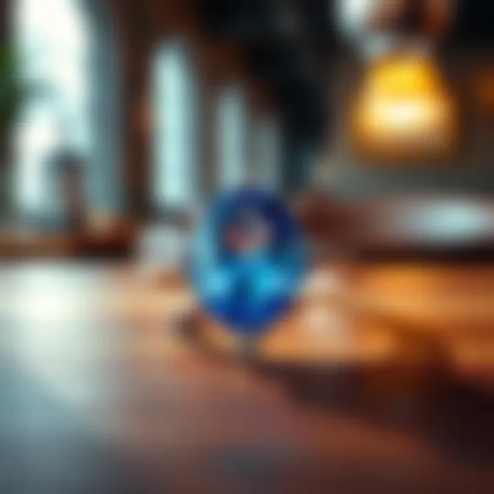 A beautiful sapphire ring displayed on a wooden table, symbolizing the decision to sell for a fresh start.