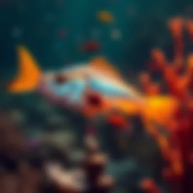 Sardine Nicknamed Le Fish A sardine swimming in a colorful ocean, playfully revealing its secret nickname 'Le Fish' in a dream-like scene.