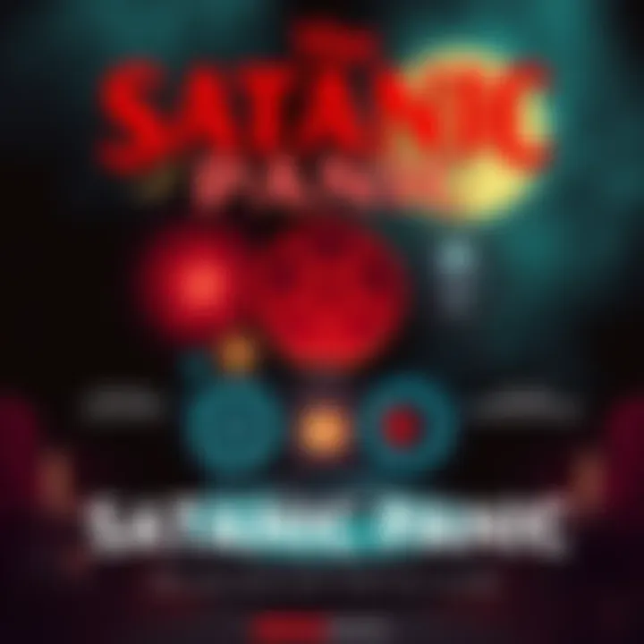 Cover design featuring a vintage-style illustration of 1980s symbols related to the Satanic Panic, with a dark and eerie background that reflects modern fears and pop culture influences.