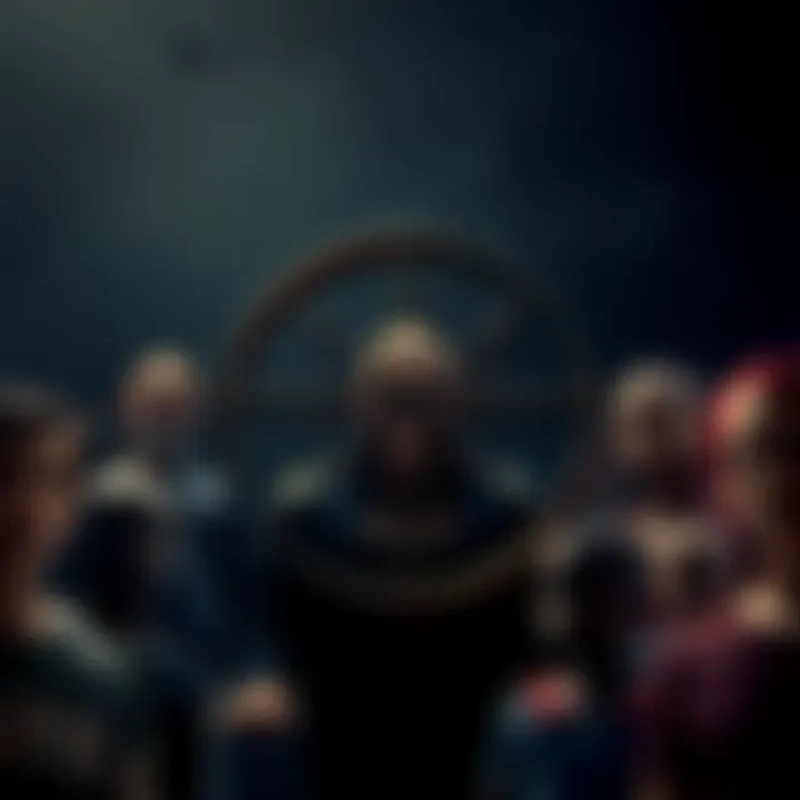 Satanic symbol with diverse individuals A Satanic symbol surrounded by a group of diverse people, including individuals with visible disabilities, representing inclusion within different belief systems.