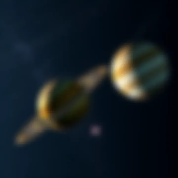 A bright night sky featuring Saturn and Jupiter close together, representing their conjunction in astrology.