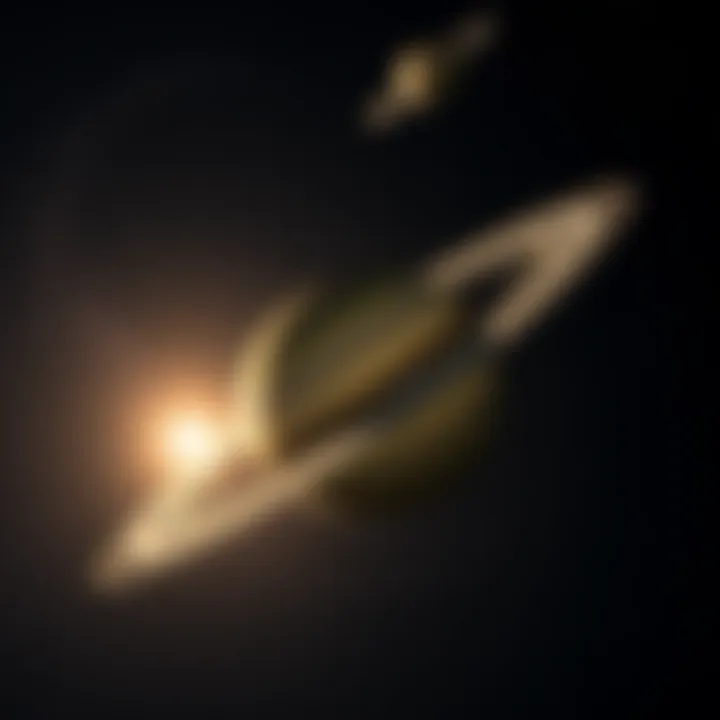 A bright Saturn in a starry sky with rings visible