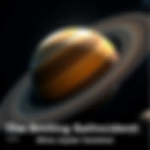A close-up of Saturn showing a vivid smile as it looms large in space, with a dark background highlighting its rings and gases