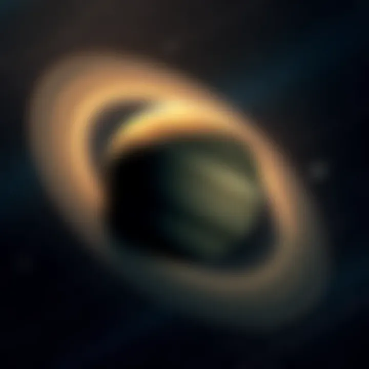 A visual of the planet Saturn with its prominent rings against a starry sky, symbolizing the theories and discussions about Saturn worship.