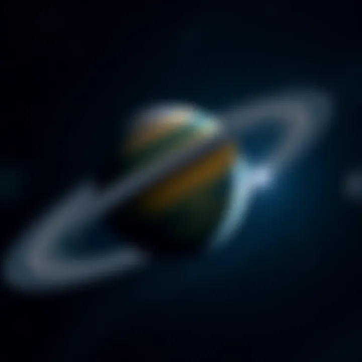 A beautiful view of Saturn with its iconic rings, surrounded by twinkling stars in the night sky.