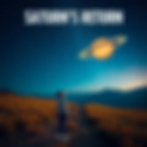 A person standing on a path looking up at Saturn in the night sky, symbolizing hope and change during life's transitions.