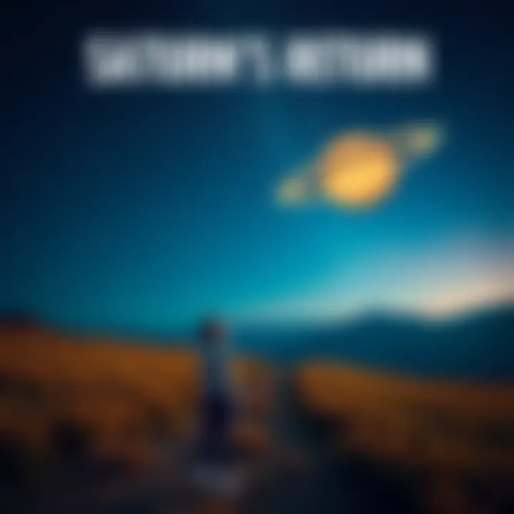 Saturn's Return A person standing on a path looking up at Saturn in the night sky, symbolizing hope and change during life's transitions.