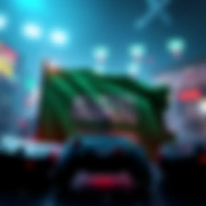 A graphic showing Saudi Arabia's flag alongside gaming elements, symbolizing the acquisition of EA Games for $55 billion.