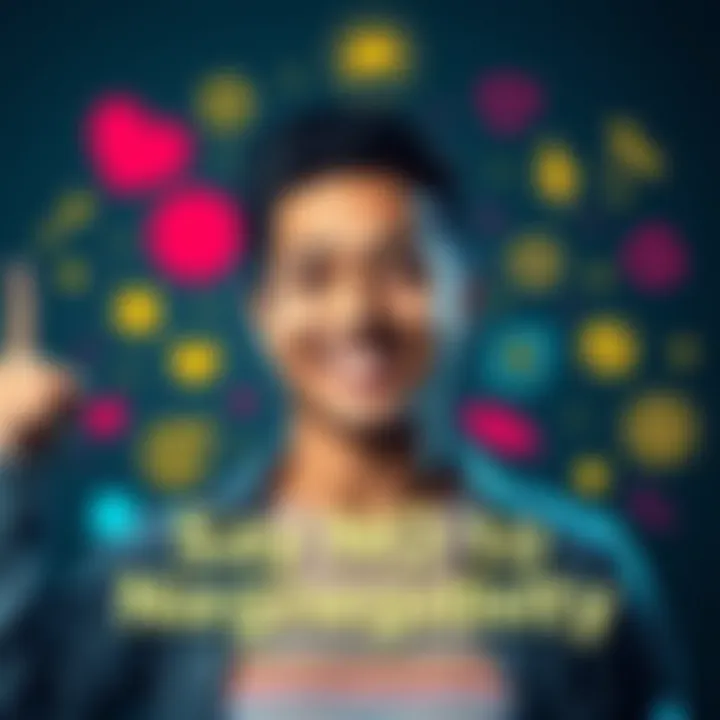 A person confidently rejecting negativity with a smile, surrounded by bright colors and positive symbols, symbolizing positivity and well-being.