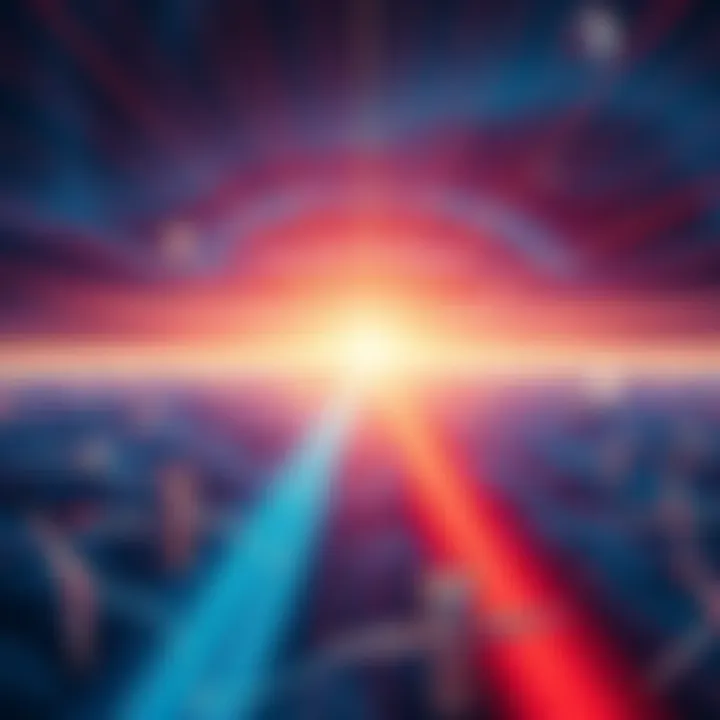 An illustration showing applications of Scalar Wave Technology, including missile defense systems and weather modification, with energy waves radiating from a central point.