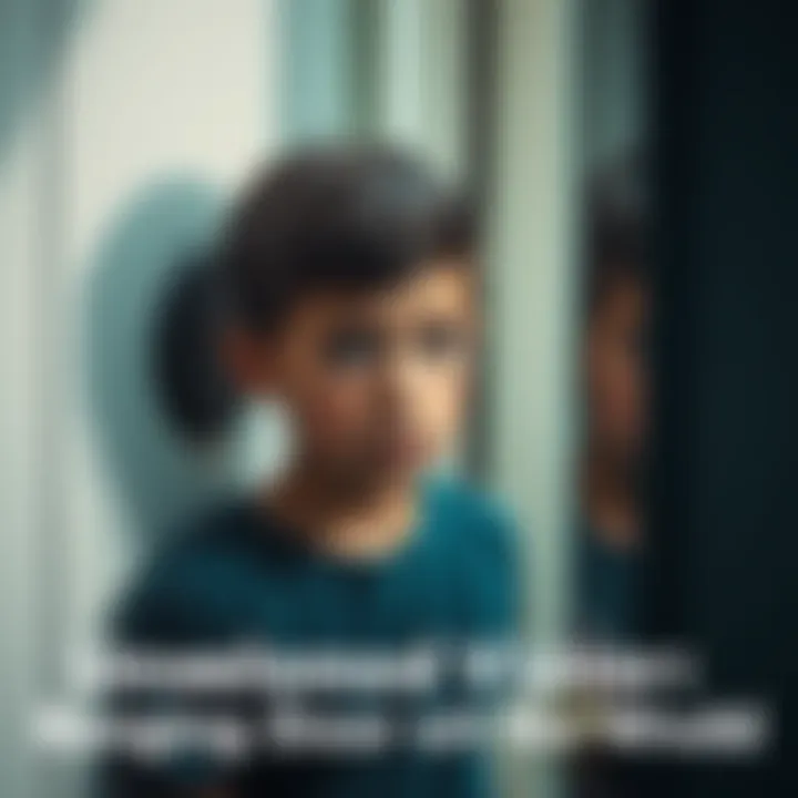 A frightened 15-year-old boy stands by a door, showing concern as loud banging is heard outside.