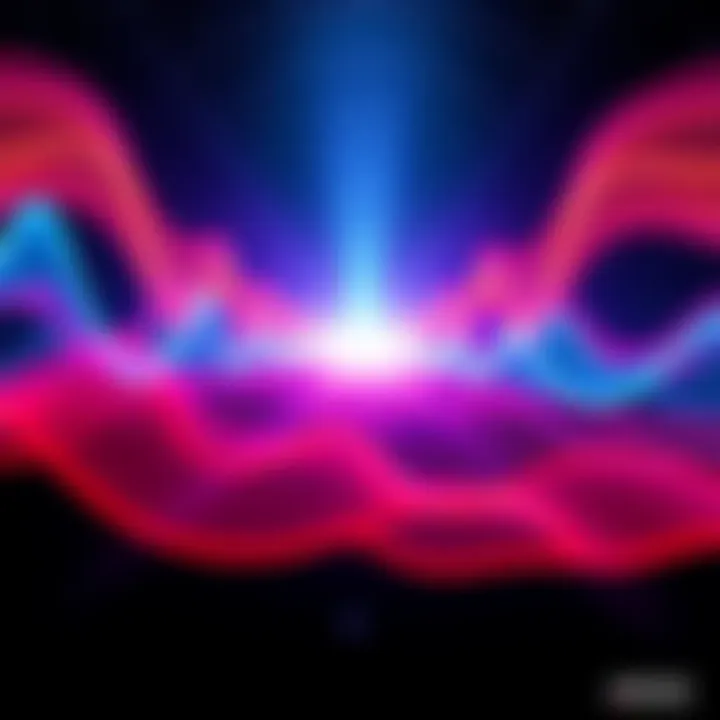 A visual representation of Schumann Resonance fluctuations with colorful waves illustrating changes in Earth's electromagnetic environment.