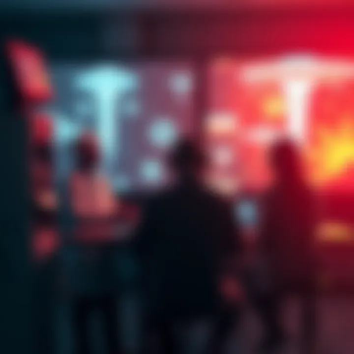 Scientists Discuss UFO Findings A group of scientists engaged in a heated discussion about Beatriz Villarroel's UFO findings, with images projected on a screen behind them.