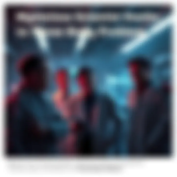 A group of scientists in a dimly lit lab, looking concerned while discussing research papers and data related to the Three Body Problem.