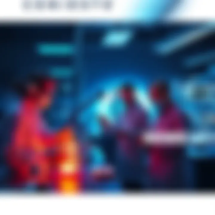 A group of scientists researching plasma technology in a lab, with a focus on glowing plasma energy