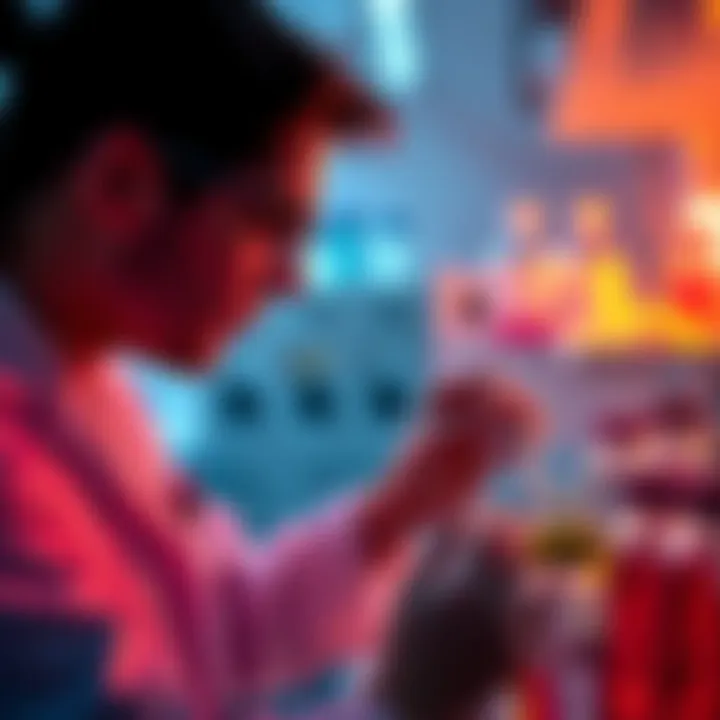 Scientists examining samples for environmental DNA testing in a lab setting