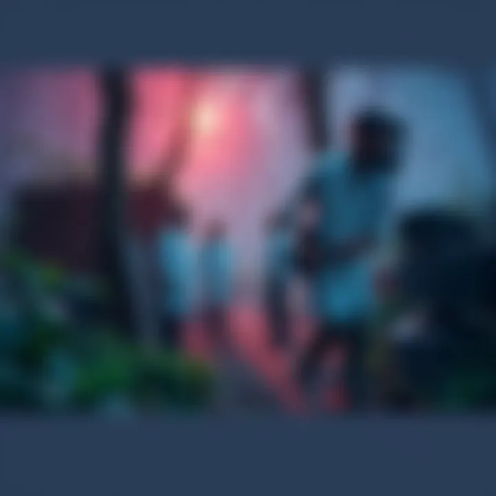 Scientists in Unexplored Area A group of scientists examining a remote, overgrown research site with abandoned equipment and dense forest.