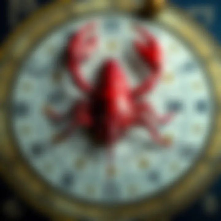 A Scorpio symbol overlaid on an astrological chart, representing the 6th house. The chart features various zodiac signs and symbols, highlighting the significance of Scorpio placement in work and heal...