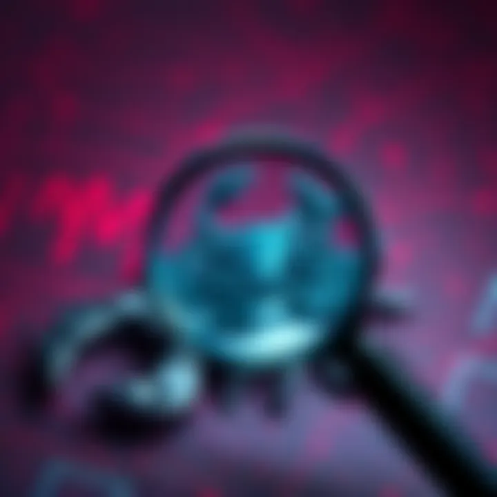 Scorpio zodiac sign with a magnifying glass A Scorpio zodiac symbol with a magnifying glass, symbolizing the ability to detect lies