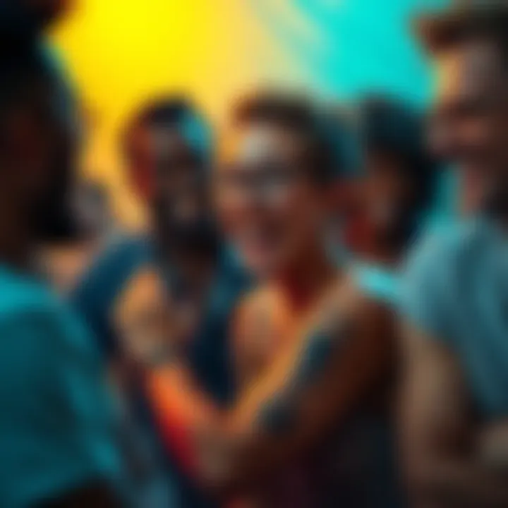 A person with a Scorpio tattoo on their arm shares a humor story, showing skepticism while friends laugh with different reactions.